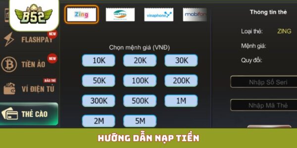 Hướng dẫn nạp tiền